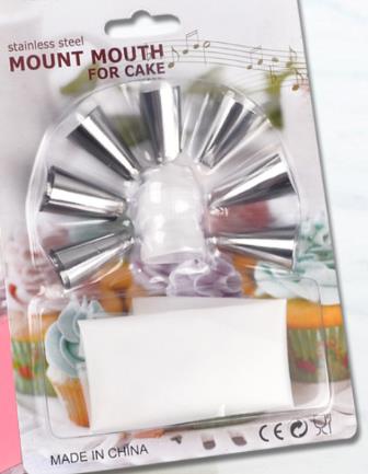 1 conjunto de boca para decoração de bolo, 9 peças, conjunto de pastelaria, bico para assar bolo, espremer creme, biscoitos, ferramentas de decoração, conjuntos de pontas de decoração